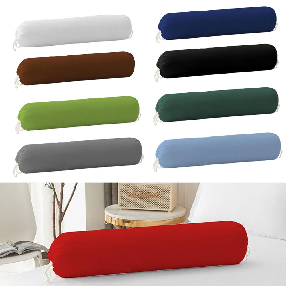 Bolster Cushion Round - Round Solid Color Cylindrical Pillowcase Washable