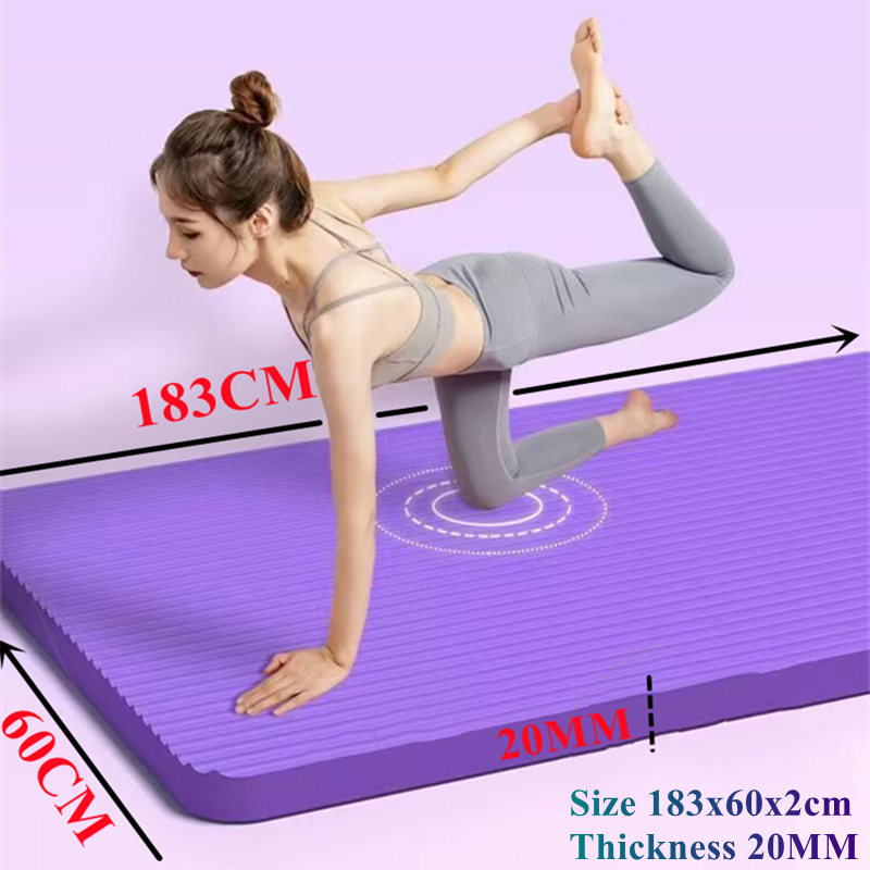 Pilates Yoga Mat Thickness - 185x60x2cm Thick Yoga Mats Anti-slip Sport