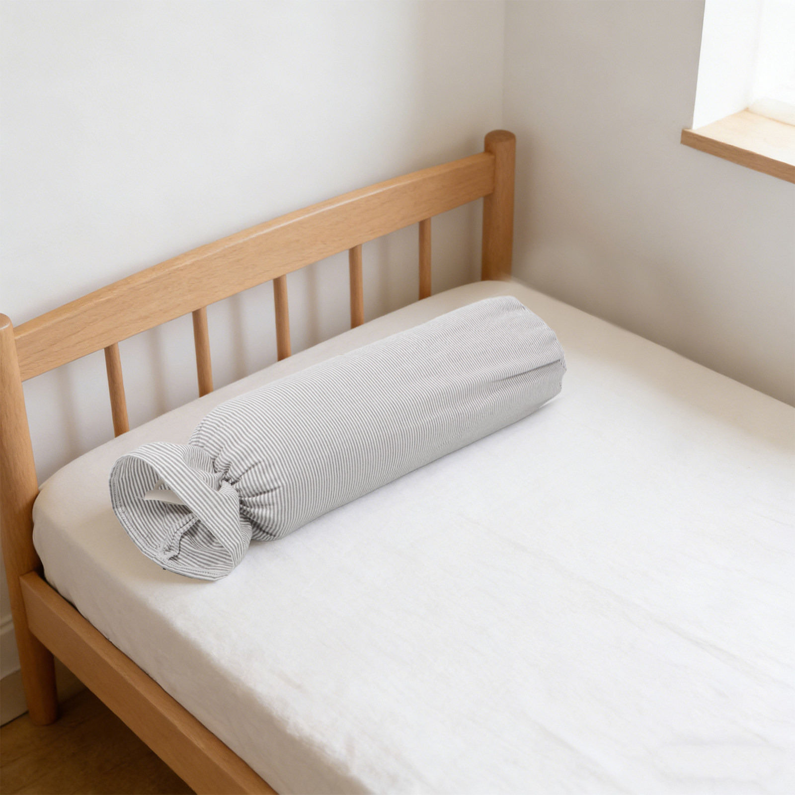 Light Grey Cylinder Neck Pillo - Bolster Cushion Round ulasan dan harga