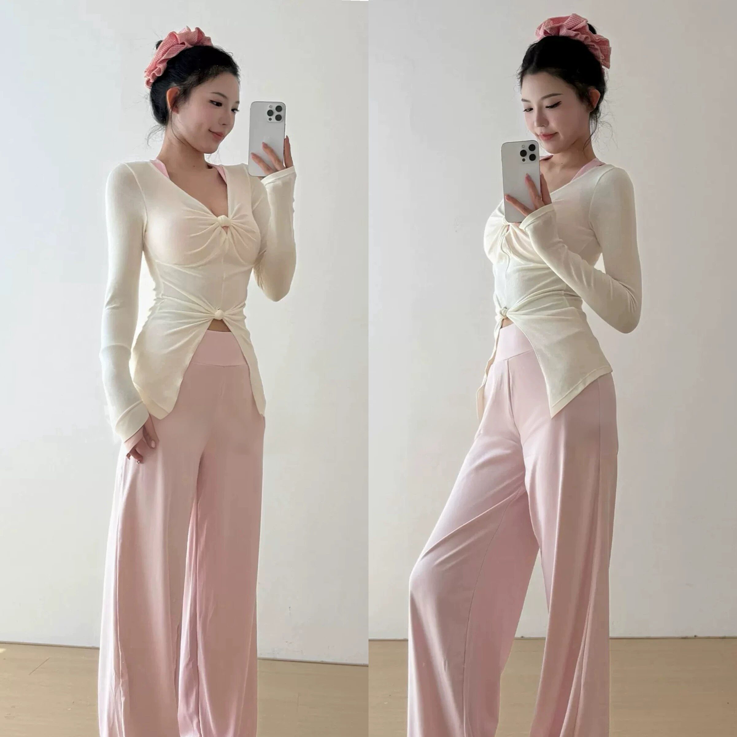Women's V-neck Yoga Top, Long  - Pilates V Yoga ulasan dan harga