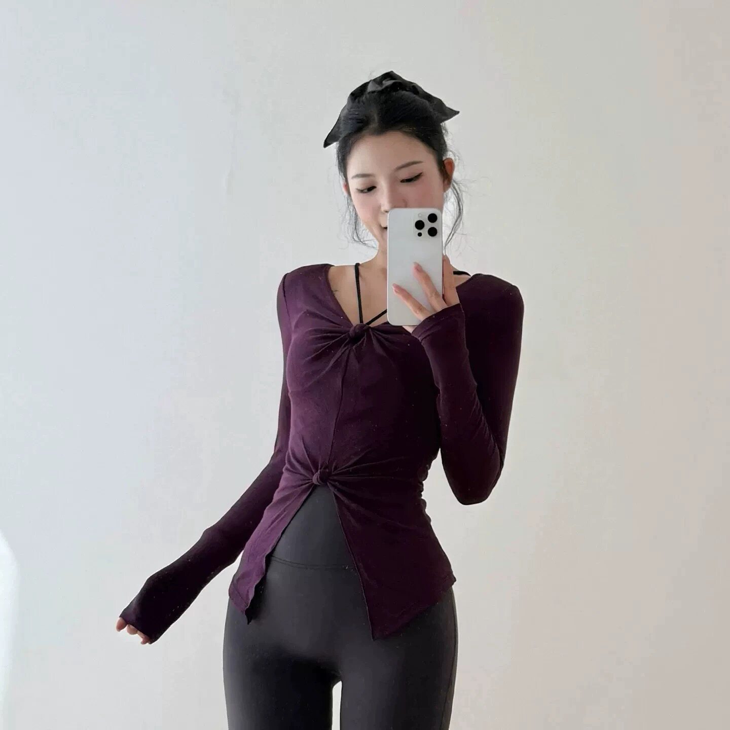 Women's V-neck Yoga Top, Long  - Pilates V Yoga ulasan dan harga