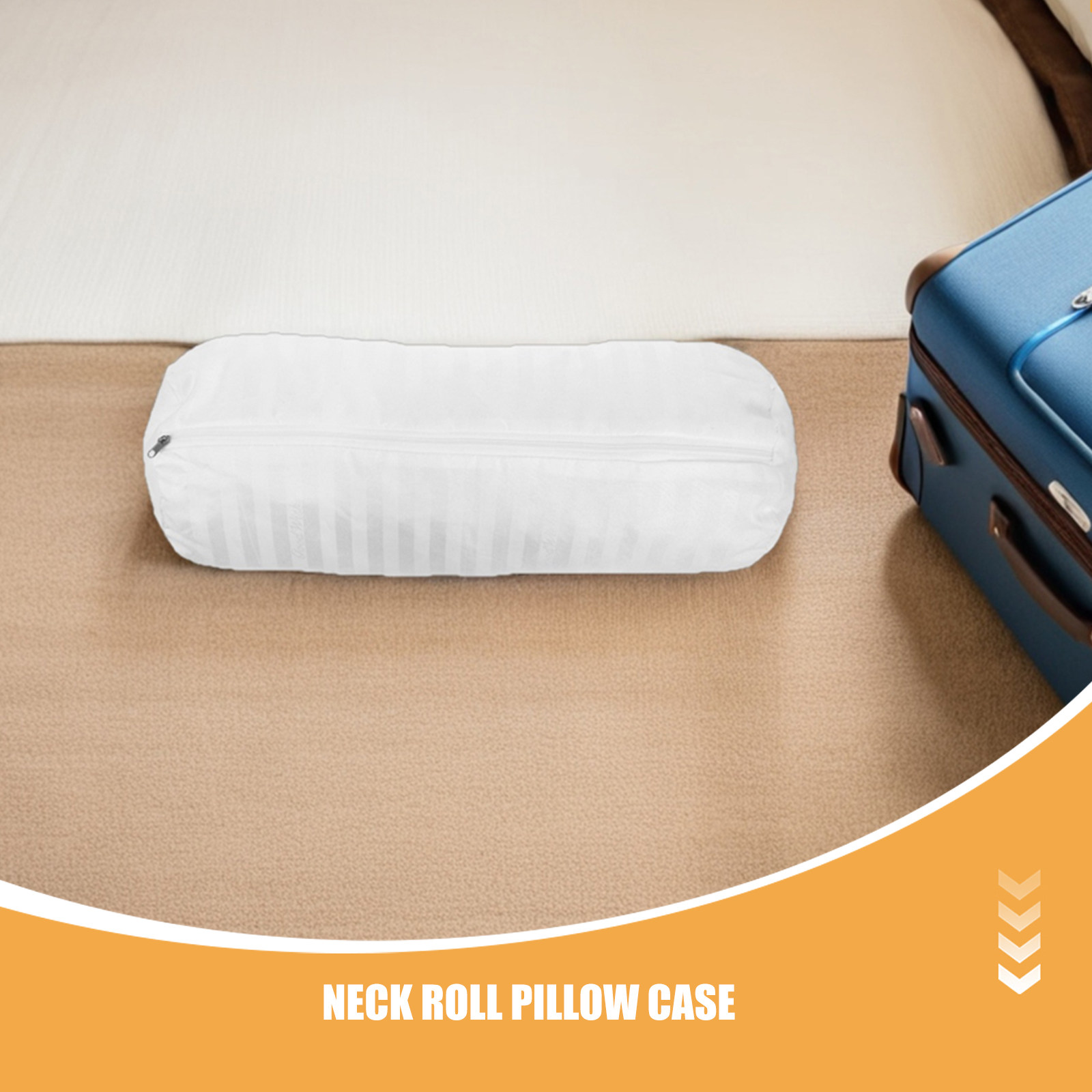 2Pcs Round Zipper Pillow Cover - Bolster Cushion Round ulasan dan harga