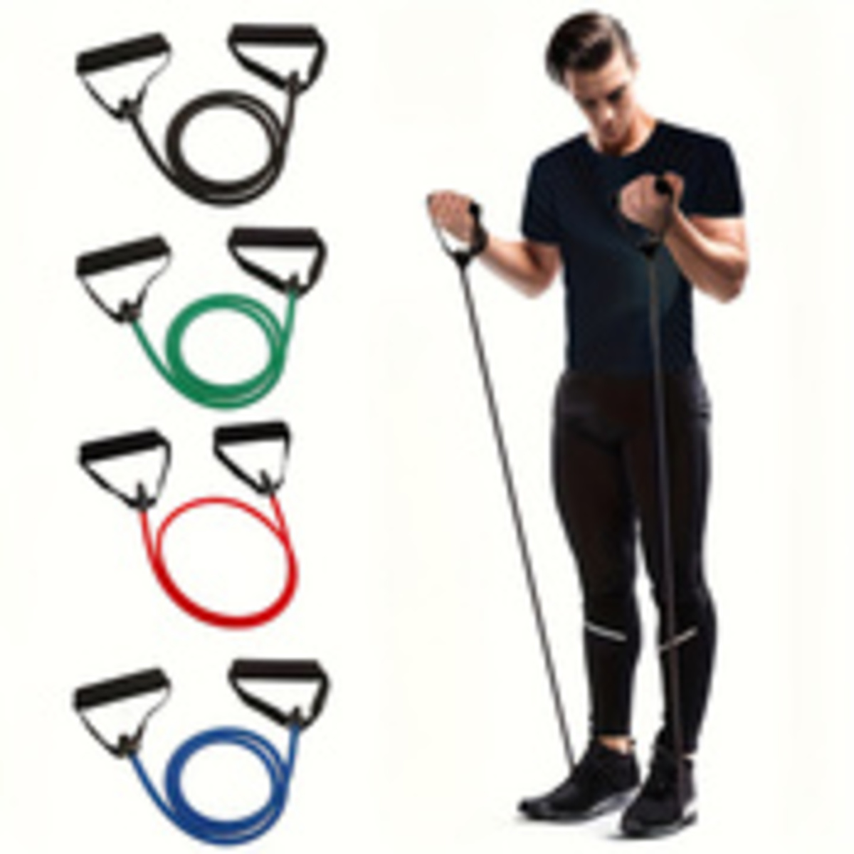TPE Resistance Bands with Hand - Pilates Yoga Hose ulasan dan harga