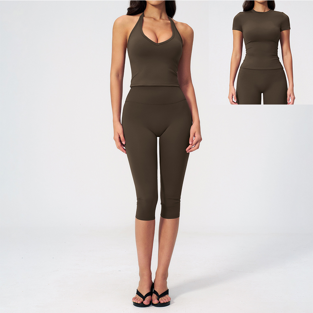 Women Halter Ruched V Neck 2/3 - Pilates V Yoga ulasan dan harga