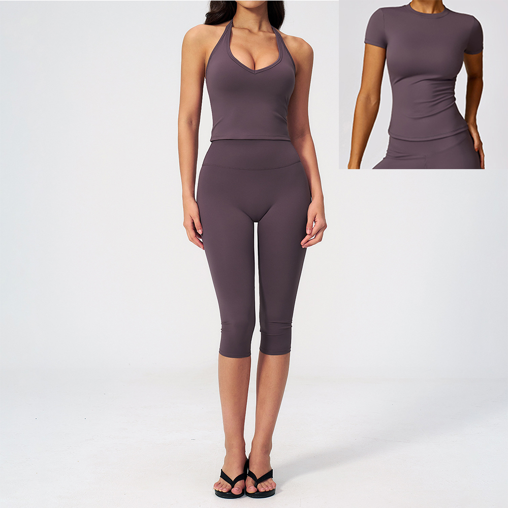 Women Halter Ruched V Neck 2/3 - Pilates V Yoga ulasan dan harga