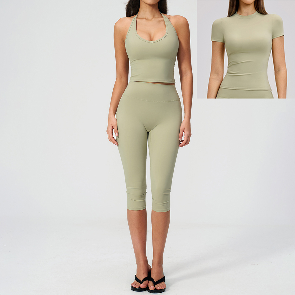Women Halter Ruched V Neck 2/3 - Pilates V Yoga ulasan dan harga